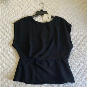 Calvin Klein Black Boxy Blouse Relaxed Fit